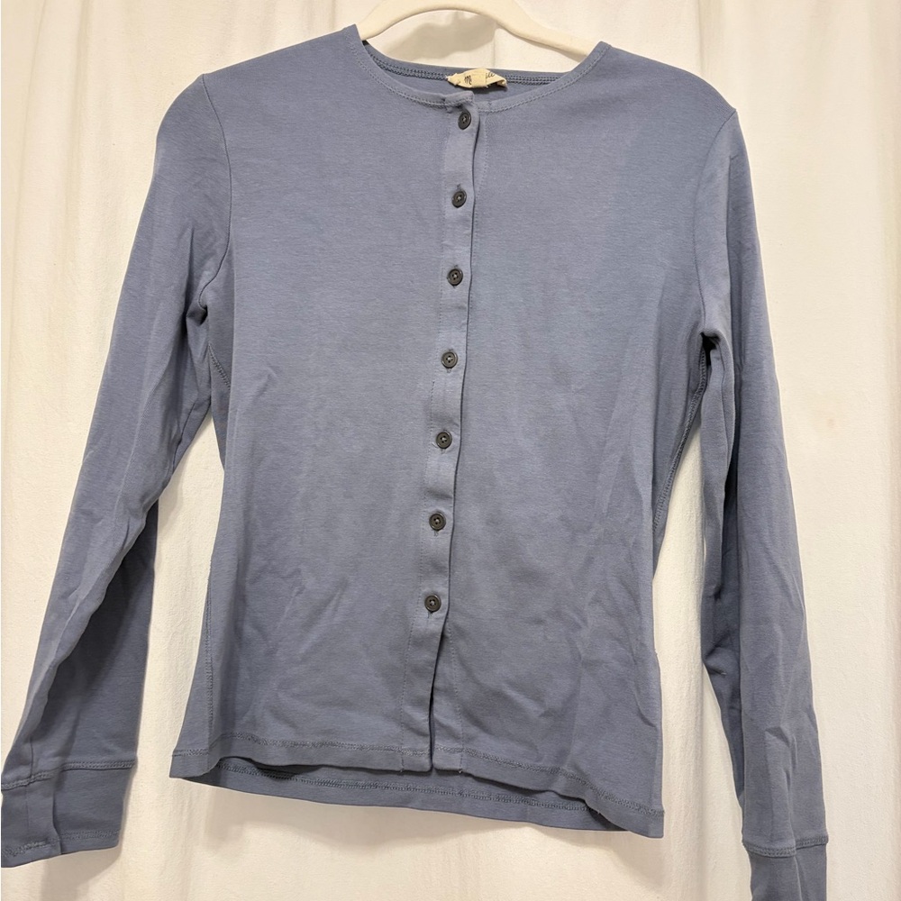 Madewell Button-Front Long Sleeve Jersey Cardigan